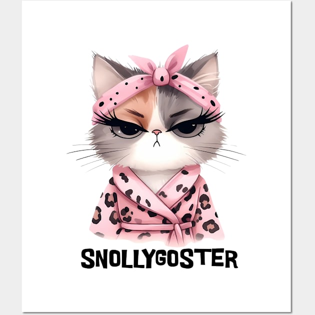 Snollygoster Shrewd Snarky Cat funny design Wall Art by Luxinda